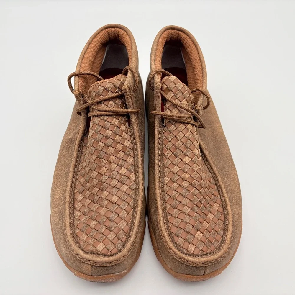 Twisted X Chukka Driving Moc Boots Mens Size 10W Wide Width Tan/Bomber Leather